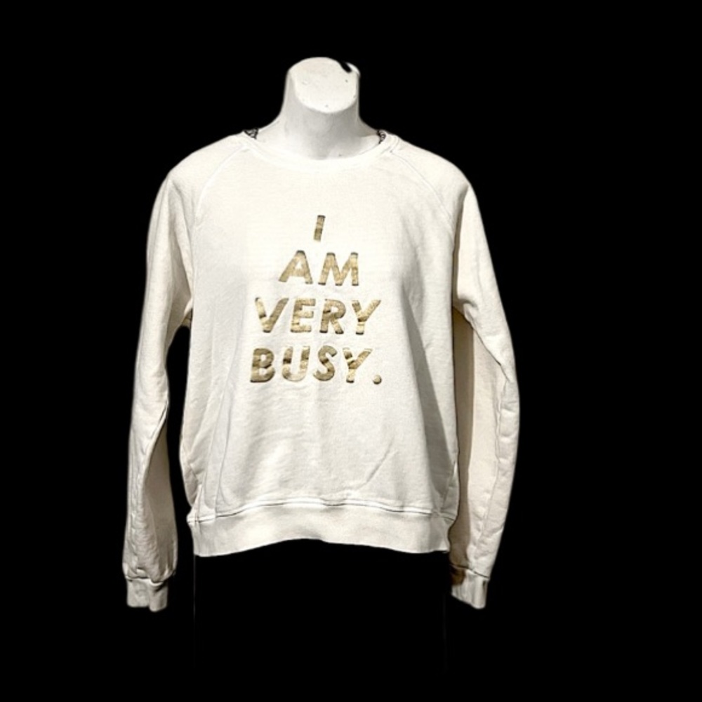 Ban.do I’m Very Busy Long Sleeve Woman’s Crew Neck Long Sleeve Sweatshirt M